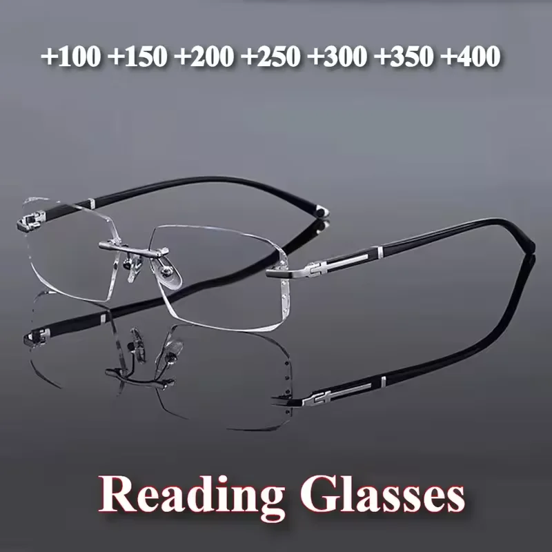 Men Reading Glasses Rimless Cut Edge Presbyopic Glasses Anti Blue Light Anti Fatigue Glasses Presbyopia Clear Lens Gafas Con Ima
Men Reading Glasses Rimless Cut Edge Presbyopic Glasses Anti Blue Light Anti Fatigue Glasses Presbyopia Clear Lens Gafas Con Ima