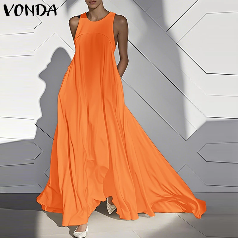 Женское платье больших размеров 5XL VONDA, длинный однотонный сарафан макси, 2025 г., сексуальное вечернее платье без рукавов, повседневное платье на бретелях с рюшами, халат Overszie
Женское платье больших размеров 5XL VONDA, длинный однотонный сарафан макси, 2025 г., сексуальное вечернее платье без рукавов, повседневное платье на бретелях с рюшами, халат Overszie