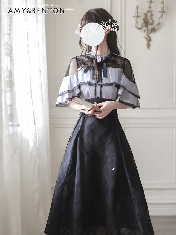 Japanese Elegant Princess Long Dress Cape Flying Sleeve Shirt Two-piece Set Original Mine Series Mass-produced Sweet Skirt Set
Japanese Elegant Princess Long Dress Cape Flying Sleeve Shirt Two-piece Set Original Mine Series Mass-produced Sweet Skirt Set