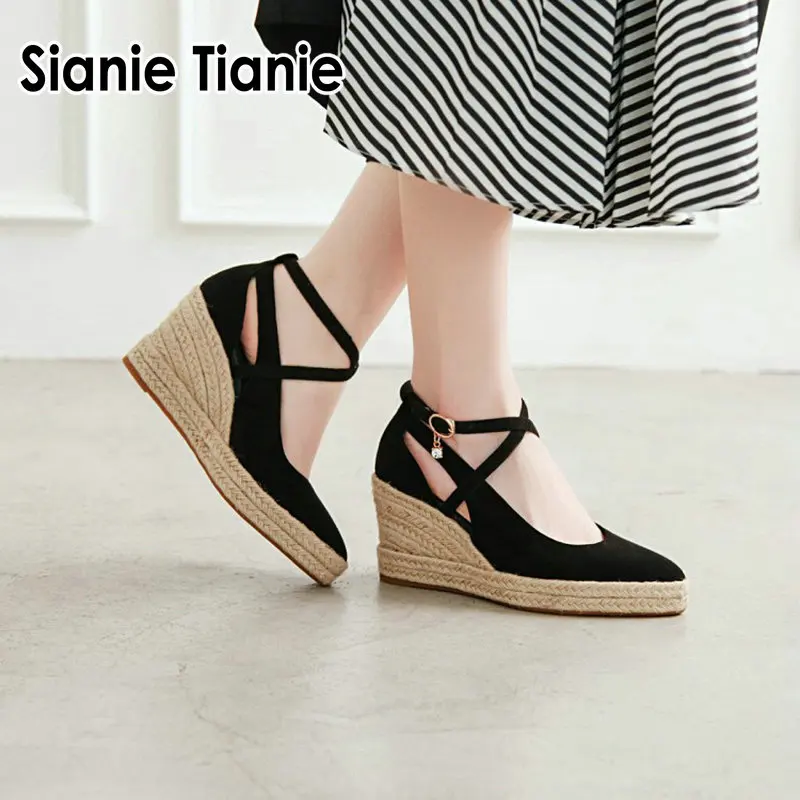 QPLYXCO 2020 Summer Pointed Toe Cross Strap Woman Gladiator Platform High Heels Wedges Sandals Shoes For Women Size 33-41
QPLYXCO 2020 Summer Pointed Toe Cross Strap Woman Gladiator Platform High Heels Wedges Sandals Shoes For Women Size 33-41