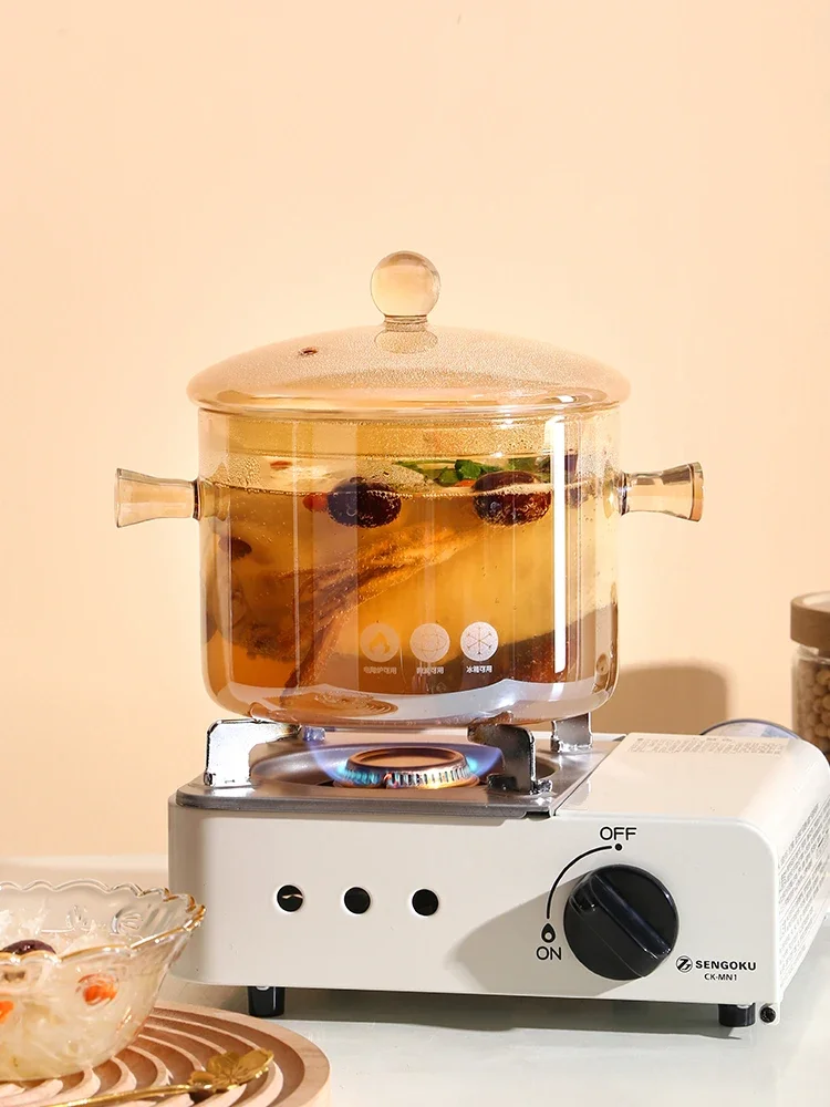 Transparent Amber Glass Stockpot High Borosilicate Soup Pot 1.3/1.5L Stew Pot Binaural Salad Bowl Heat Resistant Tableware
Transparent Amber Glass Stockpot High Borosilicate Soup Pot 1.3/1.5L Stew Pot Binaural Salad Bowl Heat Resistant Tableware