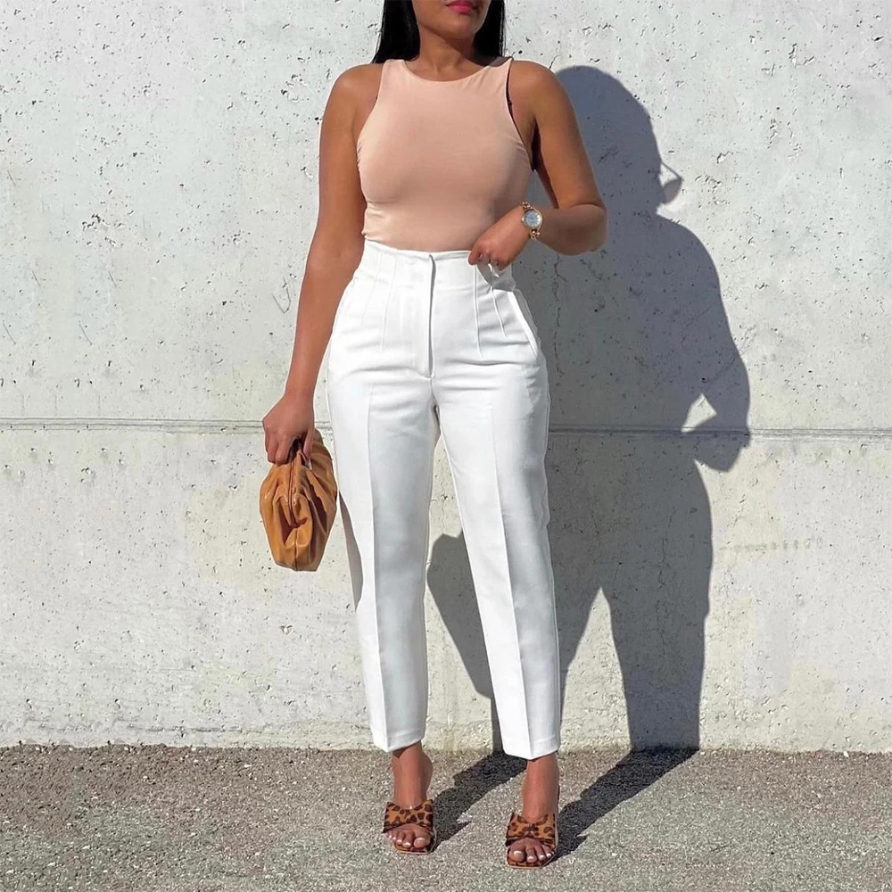 Elegant Office Ladies Long Pants & Trousers Women High Waisted Solid Straight Ankle Length Office Ladies Business Work Wear Pant
Elegant Office Ladies Long Pants & Trousers Women High Waisted Solid Straight Ankle Length Office Ladies Business Work Wear Pant