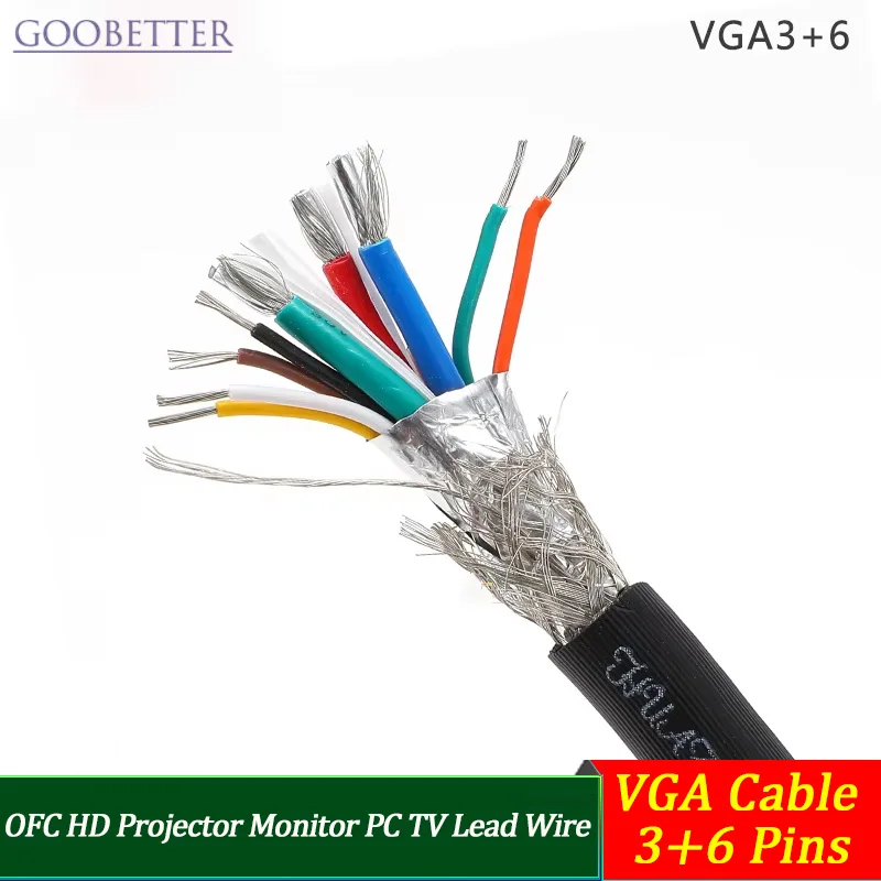 VGA Cable 3+6 Pins OFC HD Projector Monitor PC TV Lead Wire for Conference Room & Large Screen
VGA Cable 3+6 Pins OFC HD Projector Monitor PC TV Lead Wire for Conference Room & Large Screen
