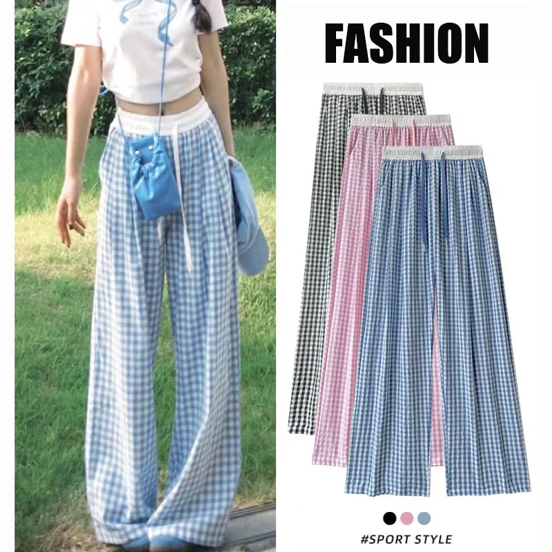 Summer Female Sweet Blue White Straight Leg Pants Lady New High Waisted Baggy Trousers Girls Retro Lace Up Straight Leg Slacks
Summer Female Sweet Blue White Straight Leg Pants Lady New High Waisted Baggy Trousers Girls Retro Lace Up Straight Leg Slacks