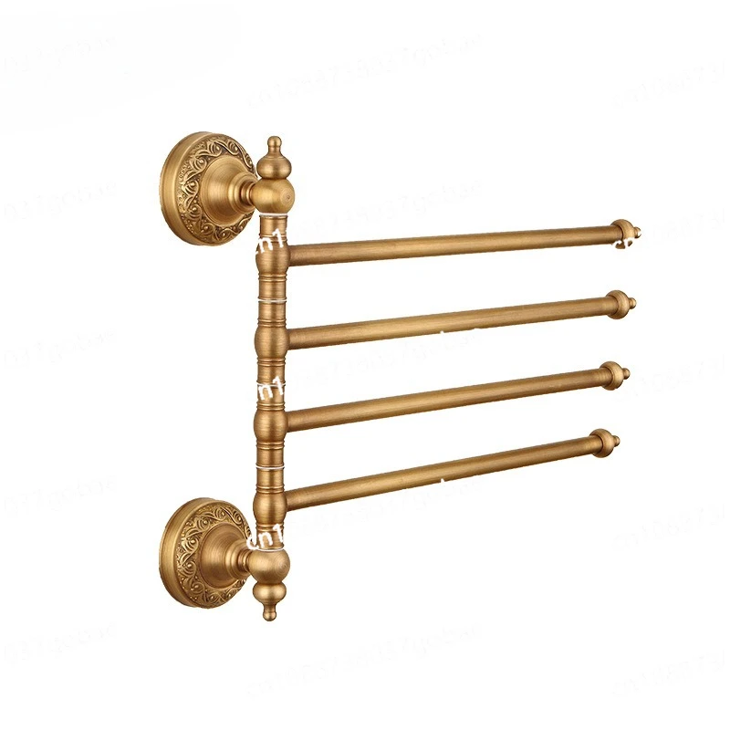 Antique brass rotating movable towel rack, European bathroom bathroom bathroom wall hanging double-layer rack
Antique brass rotating movable towel rack, European bathroom bathroom bathroom wall hanging double-layer rack
