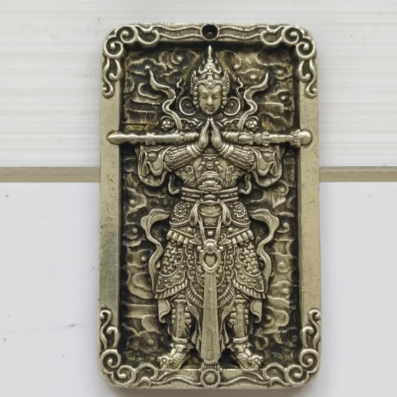 Antique copper double-sided relief Weituo statue hanging ornament Feng Shui auspicious decoration handicraft
Antique copper double-sided relief Weituo statue hanging ornament Feng Shui auspicious decoration handicraft