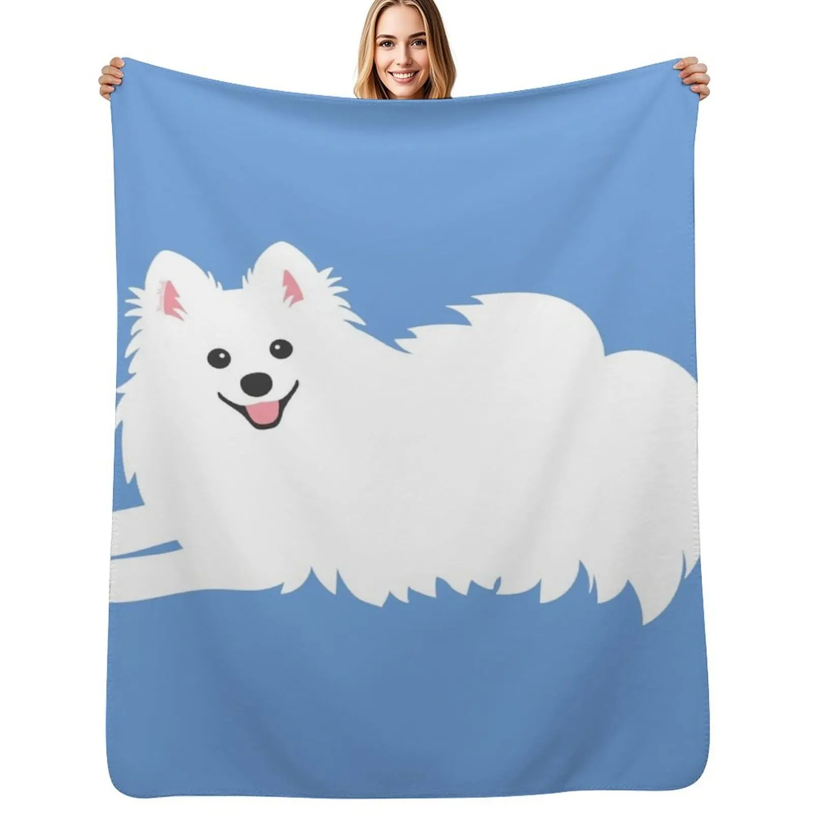 Waiting Japanese Spitz Puppy Dog - KamaHachi Sky Blue Throw Blanket Compact Warm Blanket for Car Road Trip
Waiting Japanese Spitz Puppy Dog - KamaHachi Sky Blue Throw Blanket Compact Warm Blanket for Car Road Trip