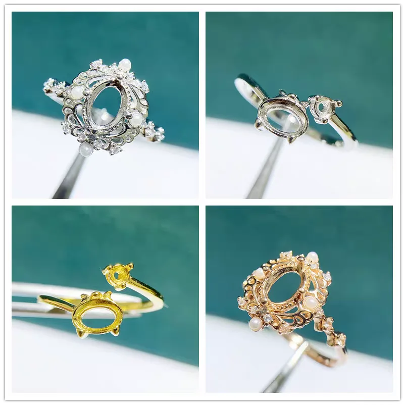 MeiBaPJ 5*7 Elliptic Stone 925 Sterling Silver Fashion Flower Ring Holder DIY Empty Support for Women Fine Charm Jewelry
MeiBaPJ 5*7 Elliptic Stone 925 Sterling Silver Fashion Flower Ring Holder DIY Empty Support for Women Fine Charm Jewelry