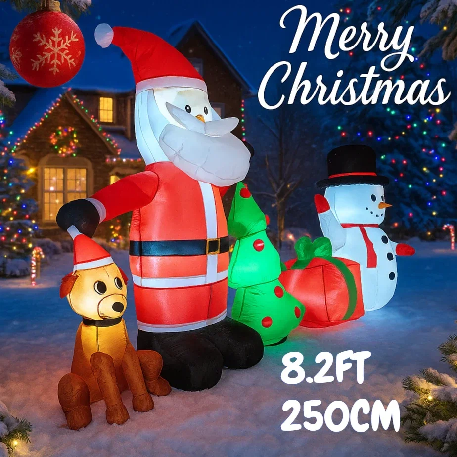 8.2FT Inflatable Toy Christmas Decor Set Santa Snowman Dog Tree with LED Lit Yard Decoration Supplie Home Ornament Festive Gift
8.2FT Inflatable Toy Christmas Decor Set Santa Snowman Dog Tree with LED Lit Yard Decoration Supplie Home Ornament Festive Gift
