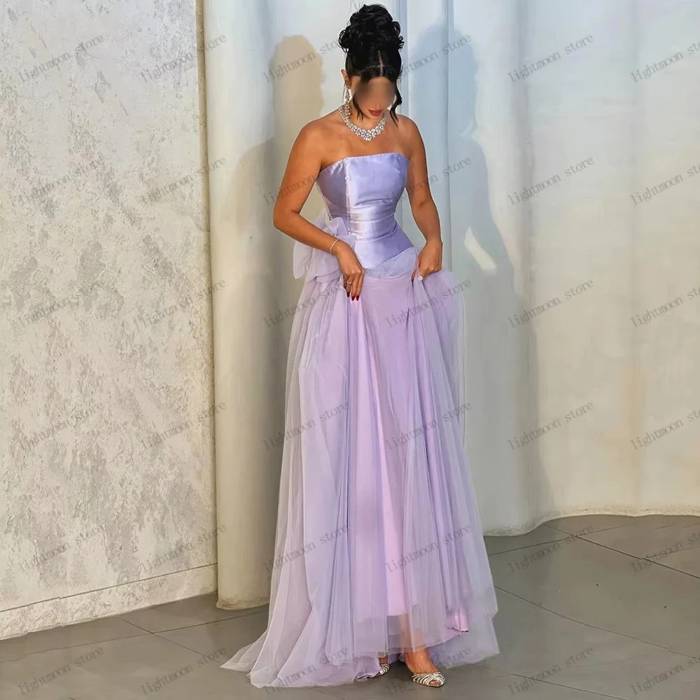 Graceful Evening Dresses Elegant Satin Prom Dress Simple Tulle Tiered Robes Sexy Strapless Customized Vestidos De Noche 2026
Graceful Evening Dresses Elegant Satin Prom Dress Simple Tulle Tiered Robes Sexy Strapless Customized Vestidos De Noche 2026