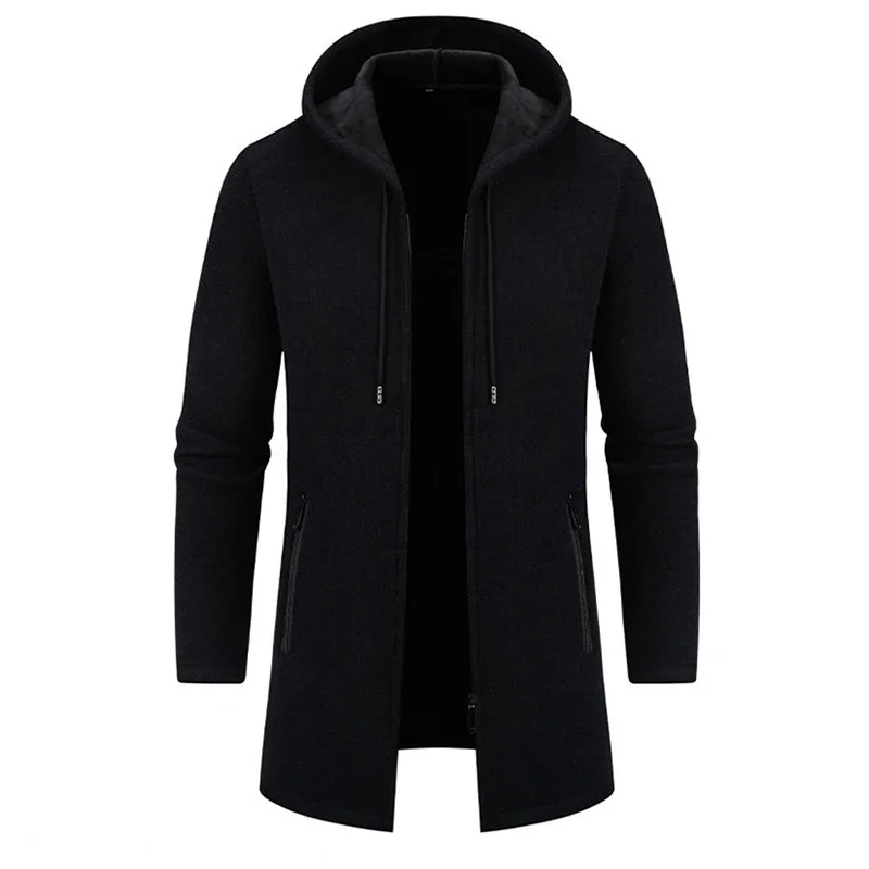 Autumn Winter Warm Thick Knit Sweater Jacket Men Casual Solid Color Fleece Liner Knitted Hooded Cardigans Mens Fashion Outerwear
Autumn Winter Warm Thick Knit Sweater Jacket Men Casual Solid Color Fleece Liner Knitted Hooded Cardigans Mens Fashion Outerwear