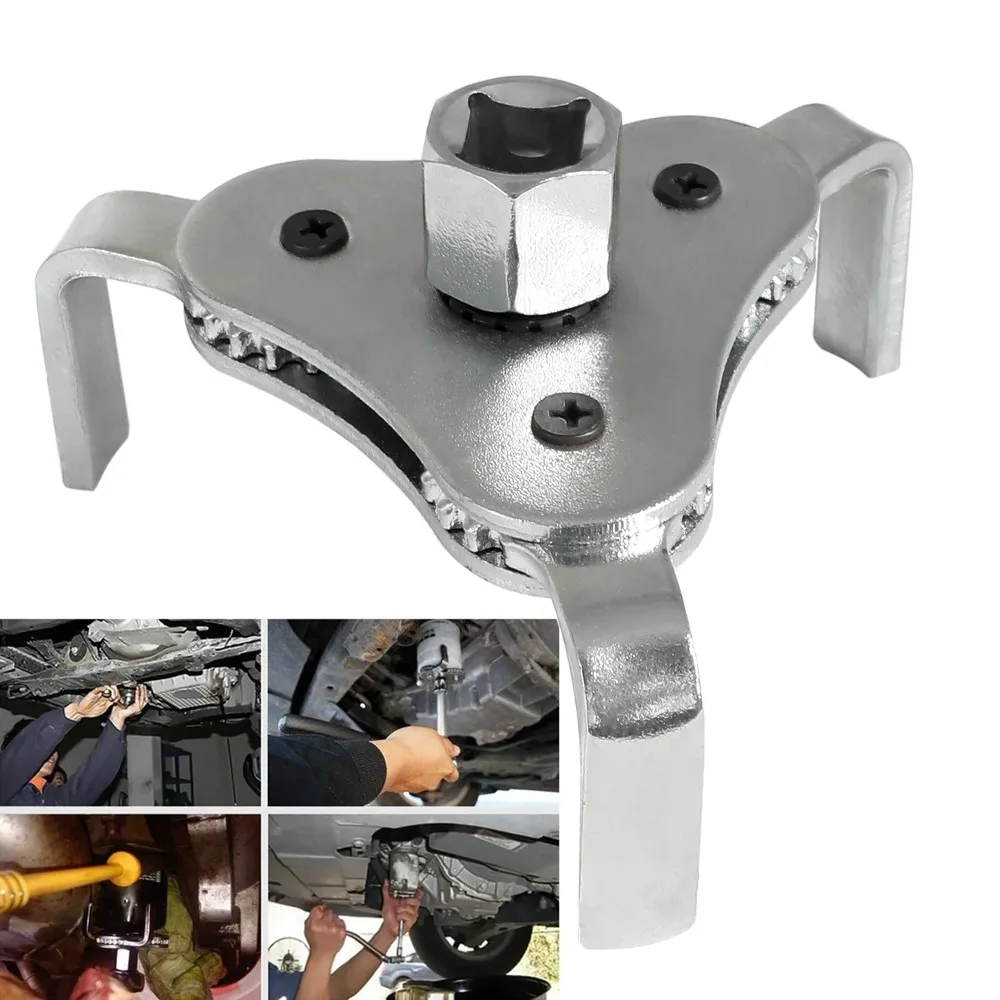 Universal Adjustable Oil Filter Wrench From 2-1/2 Inch to 4.5 Inch Oil Filter Wrench Tool Set With 3 Jaw Uninstall Removal Key
Universal Adjustable Oil Filter Wrench From 2-1/2 Inch to 4.5 Inch Oil Filter Wrench Tool Set With 3 Jaw Uninstall Removal Key