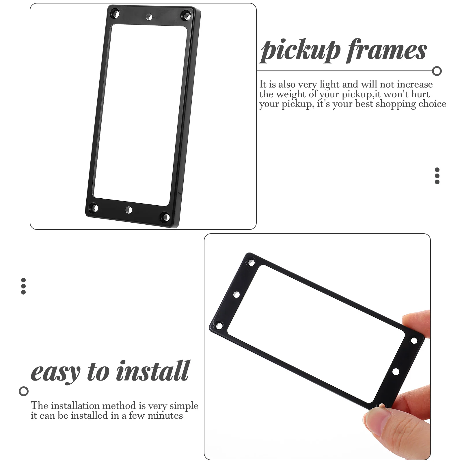 2pcs Double Sound Pickup Frame Portable Pickup Mounting Rings Durable Plastic Protection Frames For Electric Guitar Replacement 
2pcs Double Sound Pickup Frame Portable Pickup Mounting Rings Durable Plastic Protection Frames For Electric Guitar Replacement