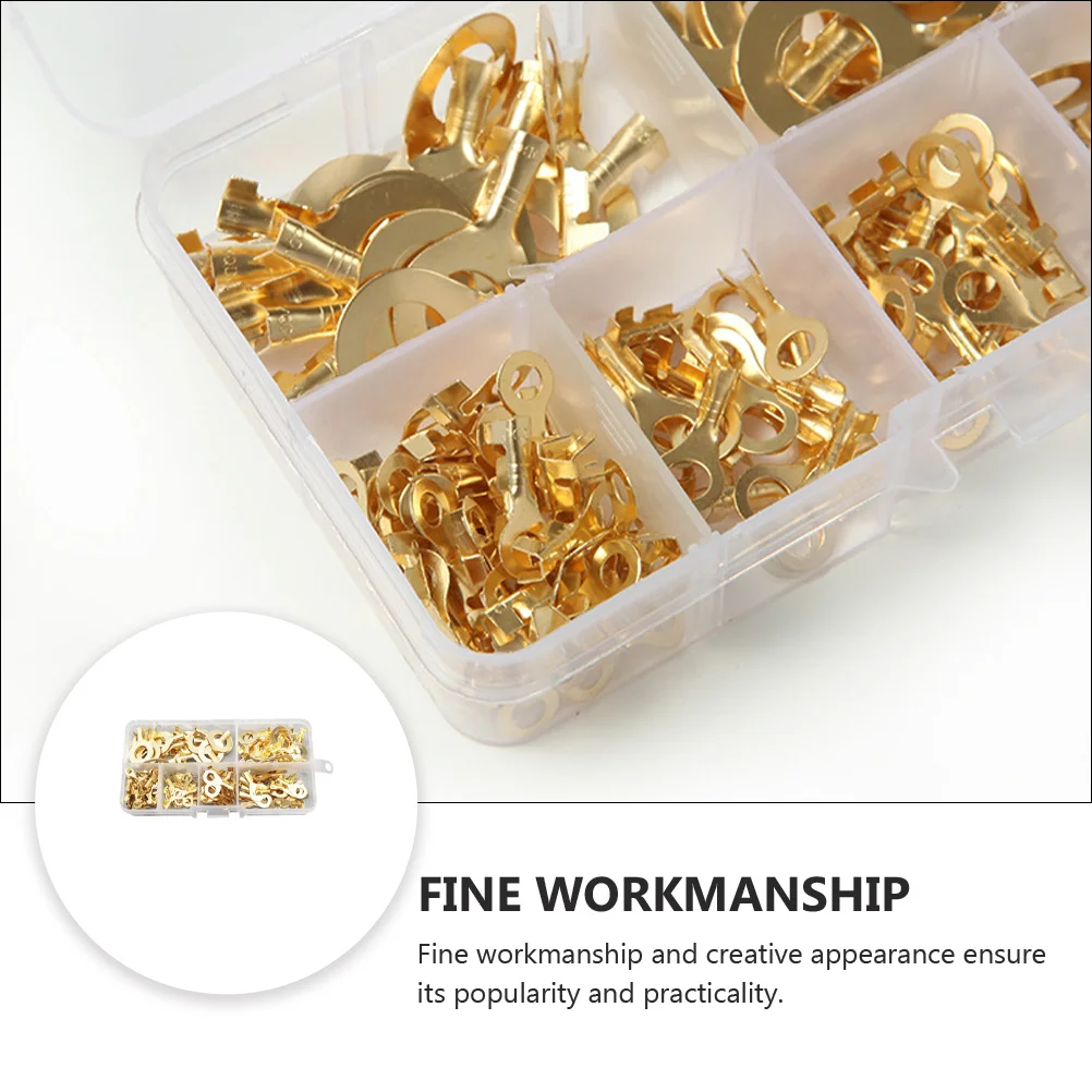 150 Pcs Copper Ring Terminal Connectors Eyelet Terminals Crimp Electric Wire Brass Electrical
150 Pcs Copper Ring Terminal Connectors Eyelet Terminals Crimp Electric Wire Brass Electrical