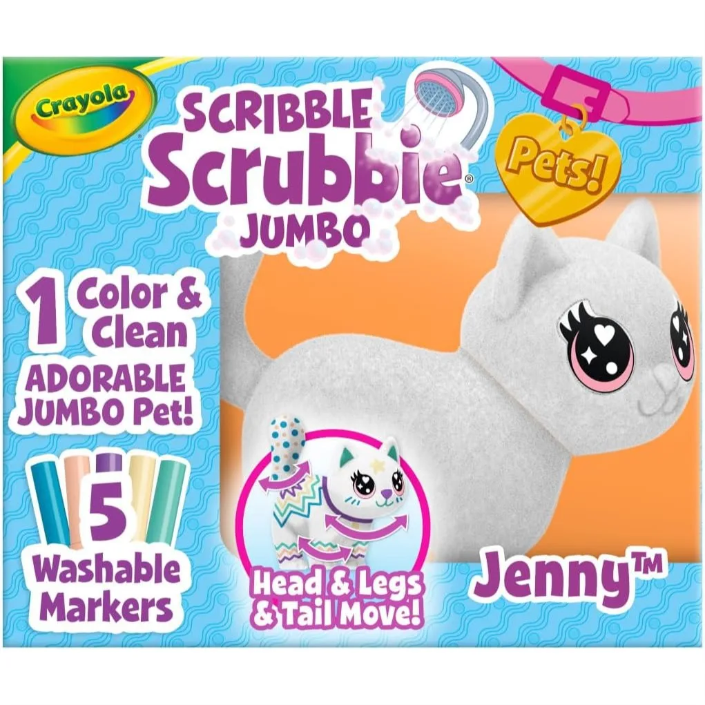 Jumbo Poseable Cat Toy With Washable Markers And Brush For Kids Ages 3+
Jumbo Poseable Cat Toy With Washable Markers And Brush For Kids Ages 3+
