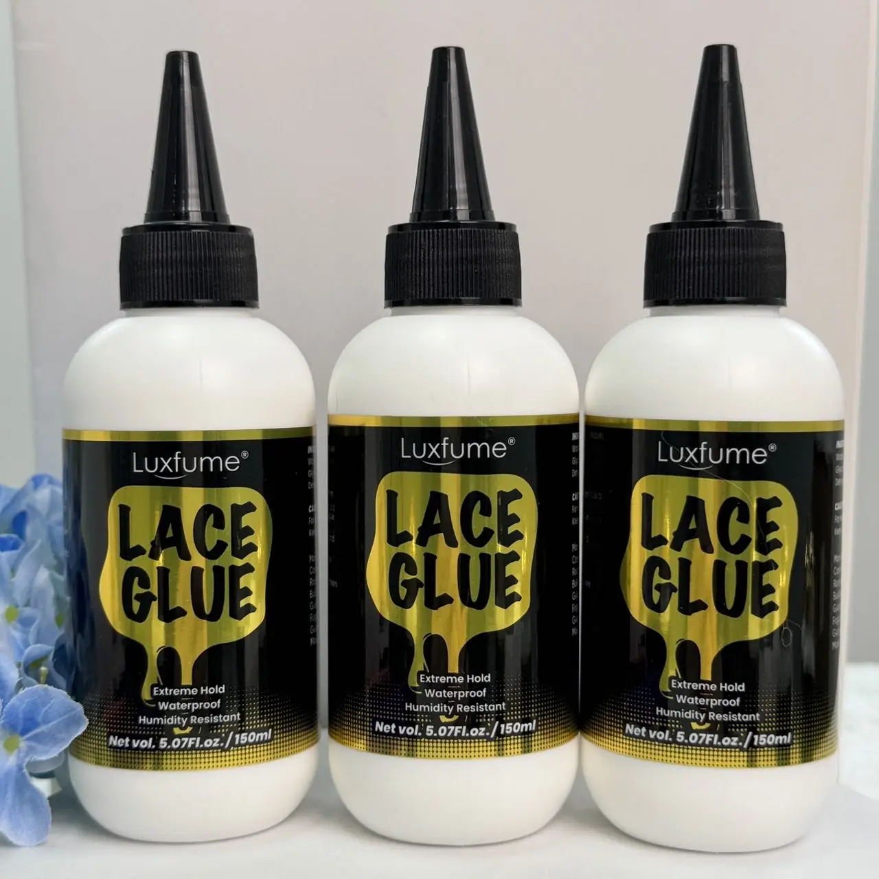 Luxfume Lace Glue 150ml Extreme Hold Waterproof Humidity Resistant Wig Adhesive for Lace Frontal Toupee
Luxfume Lace Glue 150ml Extreme Hold Waterproof Humidity Resistant Wig Adhesive for Lace Frontal Toupee