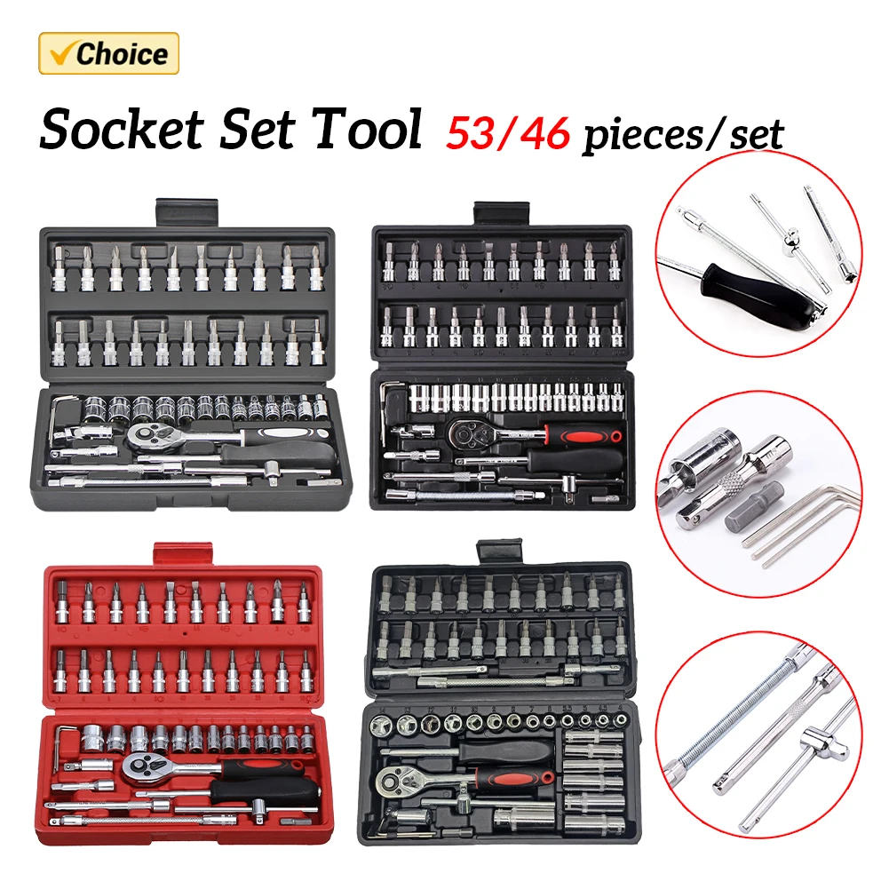 46pcs/set Carbon Steel Combination Wrench Socket Spanner Car Repair Screwdriver Kits Car Repair Tool Kits Accessory
46pcs/set Carbon Steel Combination Wrench Socket Spanner Car Repair Screwdriver Kits Car Repair Tool Kits Accessory