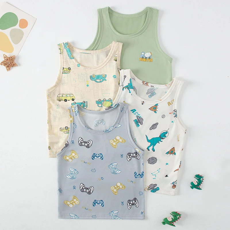 4-piece Four Seasons Cute Printed Tank Top for Children Boys and Girls Casual Sports Sleeveless Top Comfortable Bottom Shirt
4-piece Four Seasons Cute Printed Tank Top for Children Boys and Girls Casual Sports Sleeveless Top Comfortable Bottom Shirt