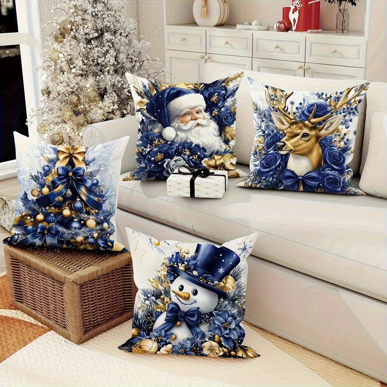 4-piece set, 2D single-sided printed Christmas pillowcases, machine washable - suitable for sofas, bedrooms, and living rooms.
4-piece set, 2D single-sided printed Christmas pillowcases, machine washable - suitable for sofas, bedrooms, and living rooms.