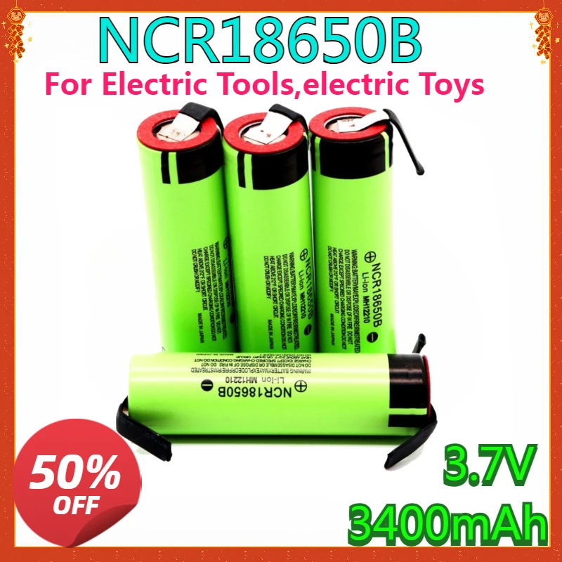 New 18650 Lithium-ion Rechargeable Battery, Welded Nickel Sheet Battery, NCR18650B 3.7V 3400mah for Electric Tools,electric Toys
New 18650 Lithium-ion Rechargeable Battery, Welded Nickel Sheet Battery, NCR18650B 3.7V 3400mah for Electric Tools,electric Toys