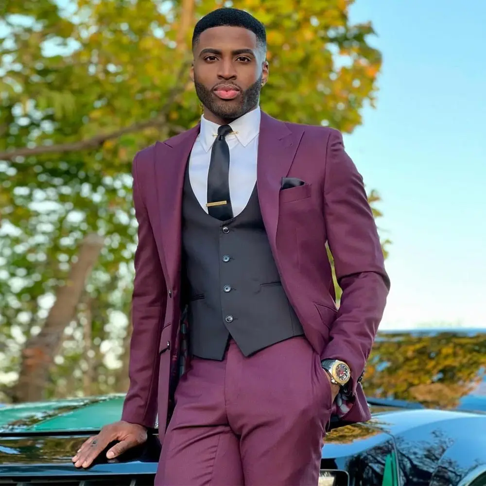 Custom Made Men's Suit Slim Fit Blazers Sets For Wedding Male Tuxedos 3 Pieces Jacket Vest And Pants Peaked Lapel Groom Wear
Custom Made Men's Suit Slim Fit Blazers Sets For Wedding Male Tuxedos 3 Pieces Jacket Vest And Pants Peaked Lapel Groom Wear