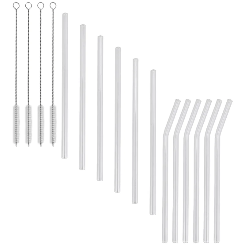 BMBY-12PCS Reusable Clear Glass Straws Shatter Resistant Glass Drinking Straw 6 Straight And 6 Bent With 4 Cleaning Brushes
BMBY-12PCS Reusable Clear Glass Straws Shatter Resistant Glass Drinking Straw 6 Straight And 6 Bent With 4 Cleaning Brushes