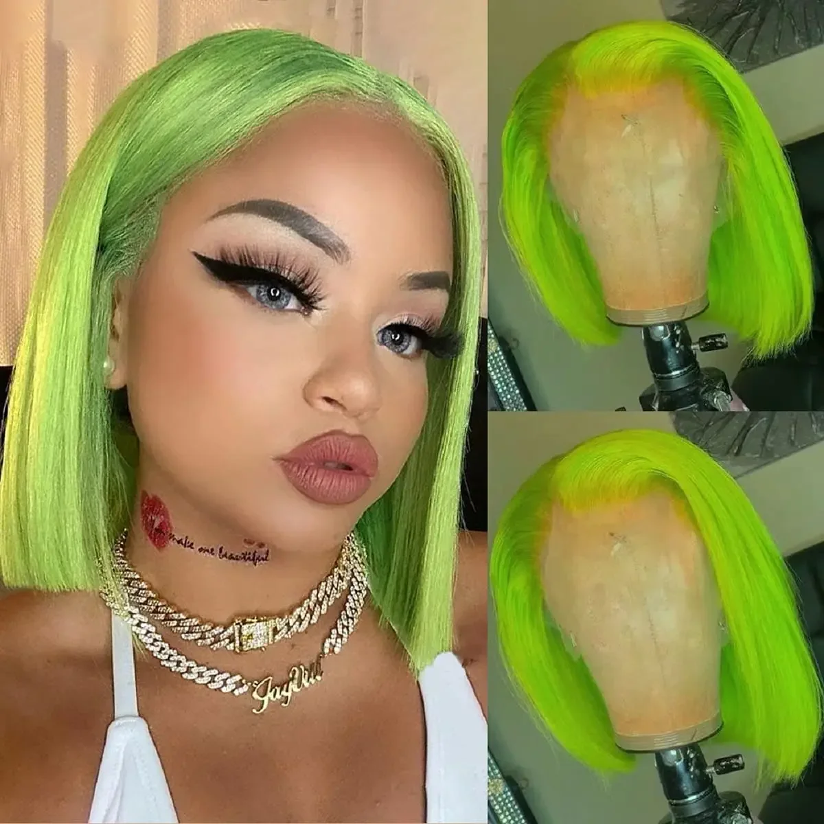 Light Green Human Hair Short Bob Wig 13X4 Lace Front Human Hair 180% Density Human Hair Wigs 100% Glueless Wig Human Hair HD
Light Green Human Hair Short Bob Wig 13X4 Lace Front Human Hair 180% Density Human Hair Wigs 100% Glueless Wig Human Hair HD
