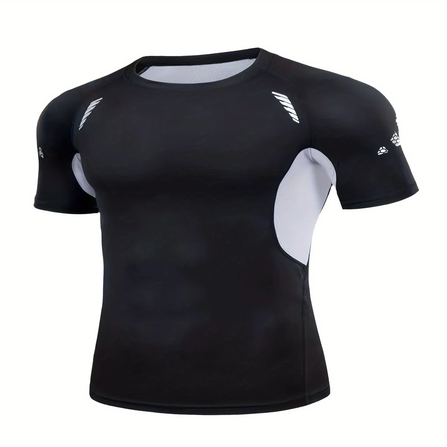 Men's Color Matchcing Compression Shirt, Active Breathable High Stretch Crew Neck Short Sleeve Top For Hiking Jogging Cycling Ou
Men's Color Matchcing Compression Shirt, Active Breathable High Stretch Crew Neck Short Sleeve Top For Hiking Jogging Cycling Ou