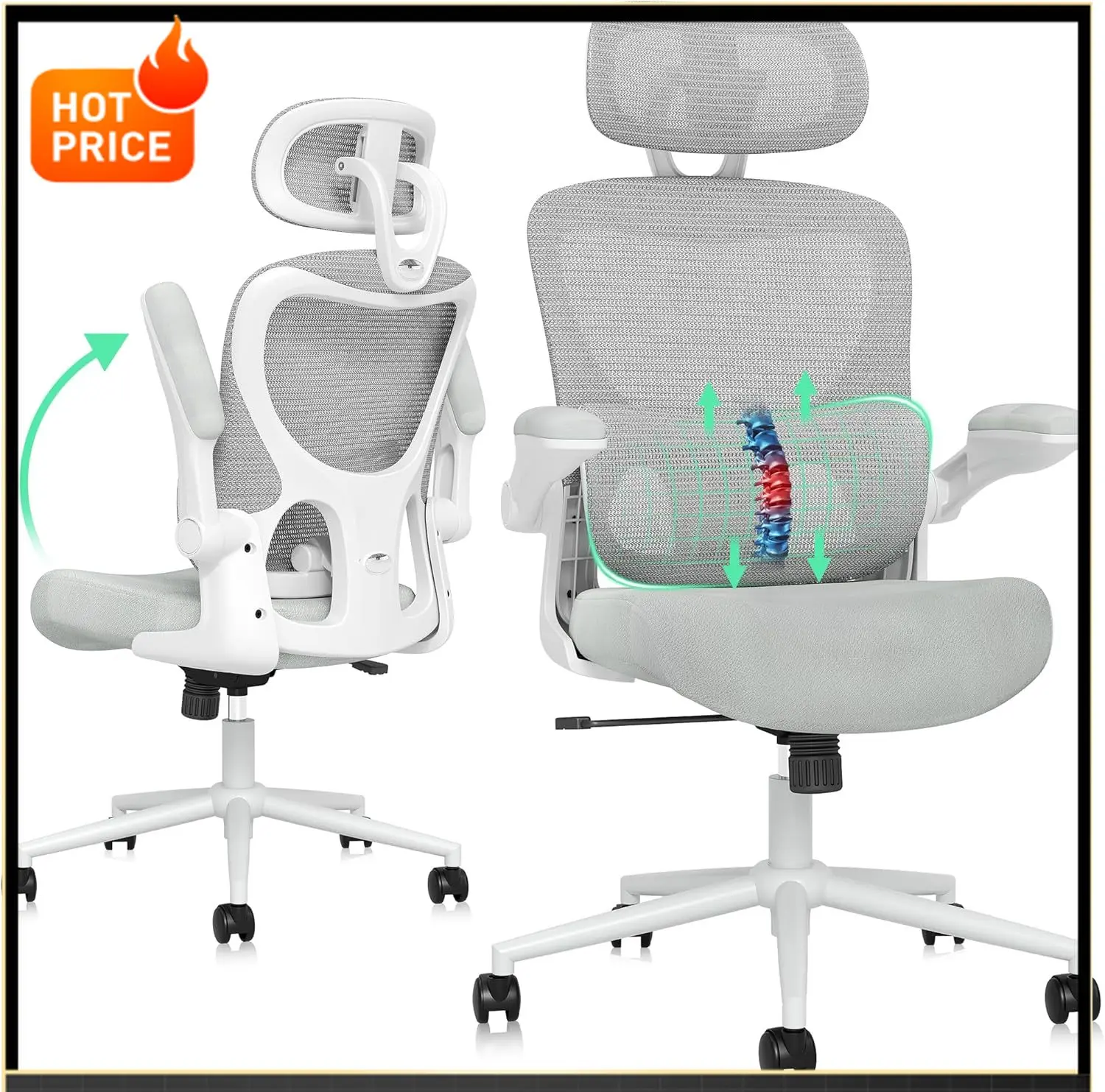 Бестселлер: Эргономичное офисное кресло, удобное сетчатое кресло для рабочего стола, компьютерное игровое кресло с высокой спинкой и регулируемой поясничной поддержкой
Бестселлер: Эргономичное офисное кресло, удобное сетчатое кресло для рабочего стола, компьютерное игровое кресло с высокой спинкой и регулируемой поясничной поддержкой