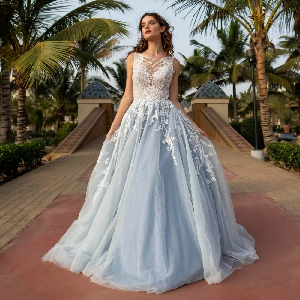Forest Fairy Wedding Dress for Bride 2025 Lace Appliques A Line Blue Ivory Boho Bridal Gowns Flowers Pagent Dresses Customized
Forest Fairy Wedding Dress for Bride 2025 Lace Appliques A Line Blue Ivory Boho Bridal Gowns Flowers Pagent Dresses Customized