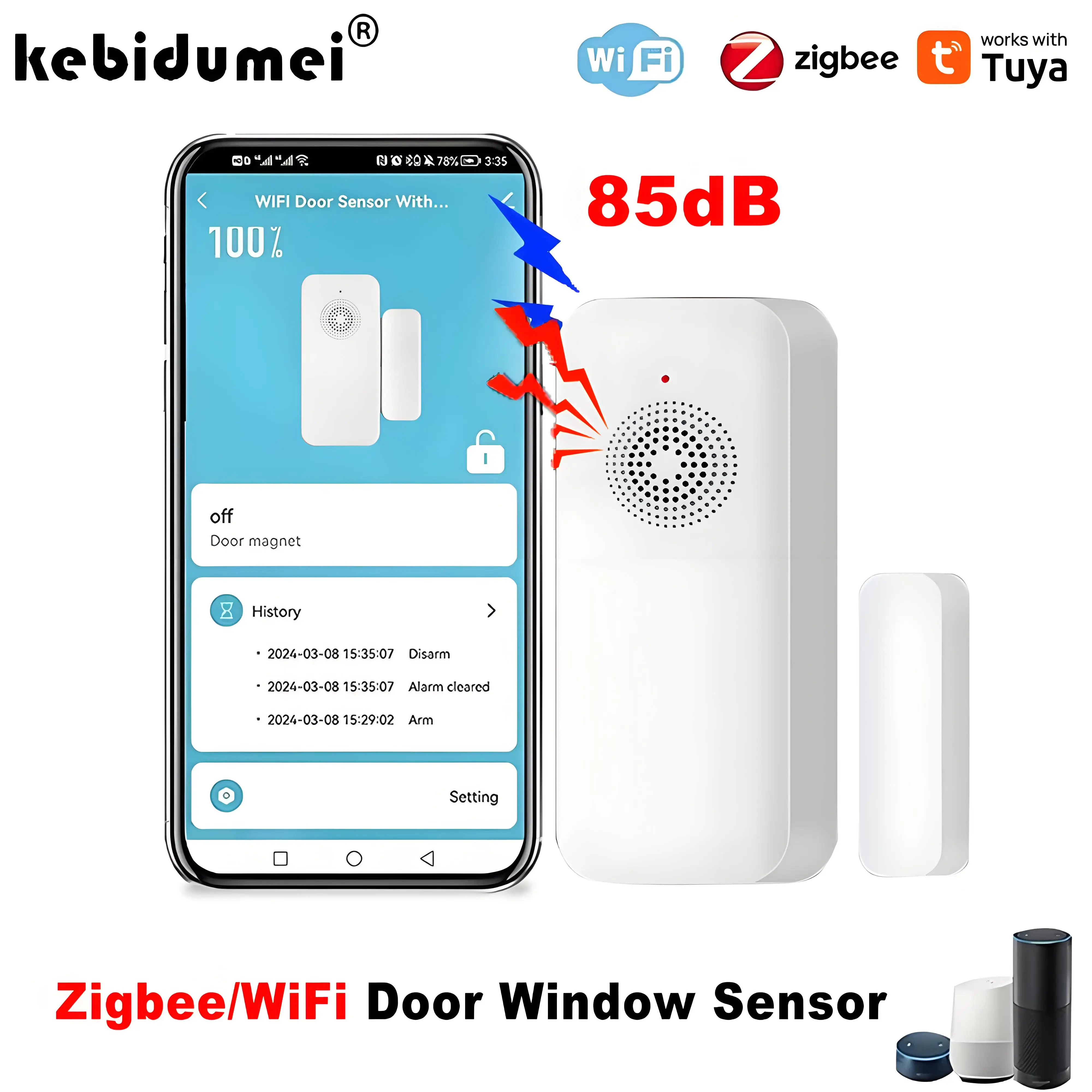 Tuya Wi-Fi Zigbee дверной датчик контактный датчик открытия и закрытия детектор приложение сигнализация высокочастотная сигнализация умный дом сигнализация для Aleax Life 
Tuya Wi-Fi Zigbee дверной датчик контактный датчик открытия и закрытия детектор приложение сигнализация высокочастотная сигнализация умный дом сигнализация для Aleax Life