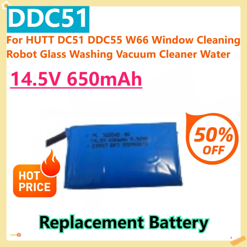 For HUTT DC51 DDC55 W66 Window Cleaning Robot Glass Washing Vacuum Cleaner Water Spray Battery 14.5V 750mAh Electric Battery
For HUTT DC51 DDC55 W66 Window Cleaning Robot Glass Washing Vacuum Cleaner Water Spray Battery 14.5V 750mAh Electric Battery