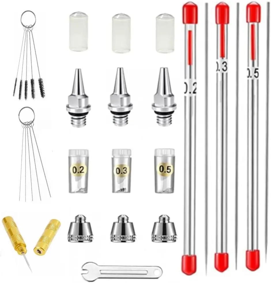 Joystar 20-Piece Airbrush Parts Kit - 0.2/0.3/0.5mm Needles, Nozzles, Caps & Cleaning Repair Tool Set
Joystar 20-Piece Airbrush Parts Kit - 0.2/0.3/0.5mm Needles, Nozzles, Caps & Cleaning Repair Tool Set