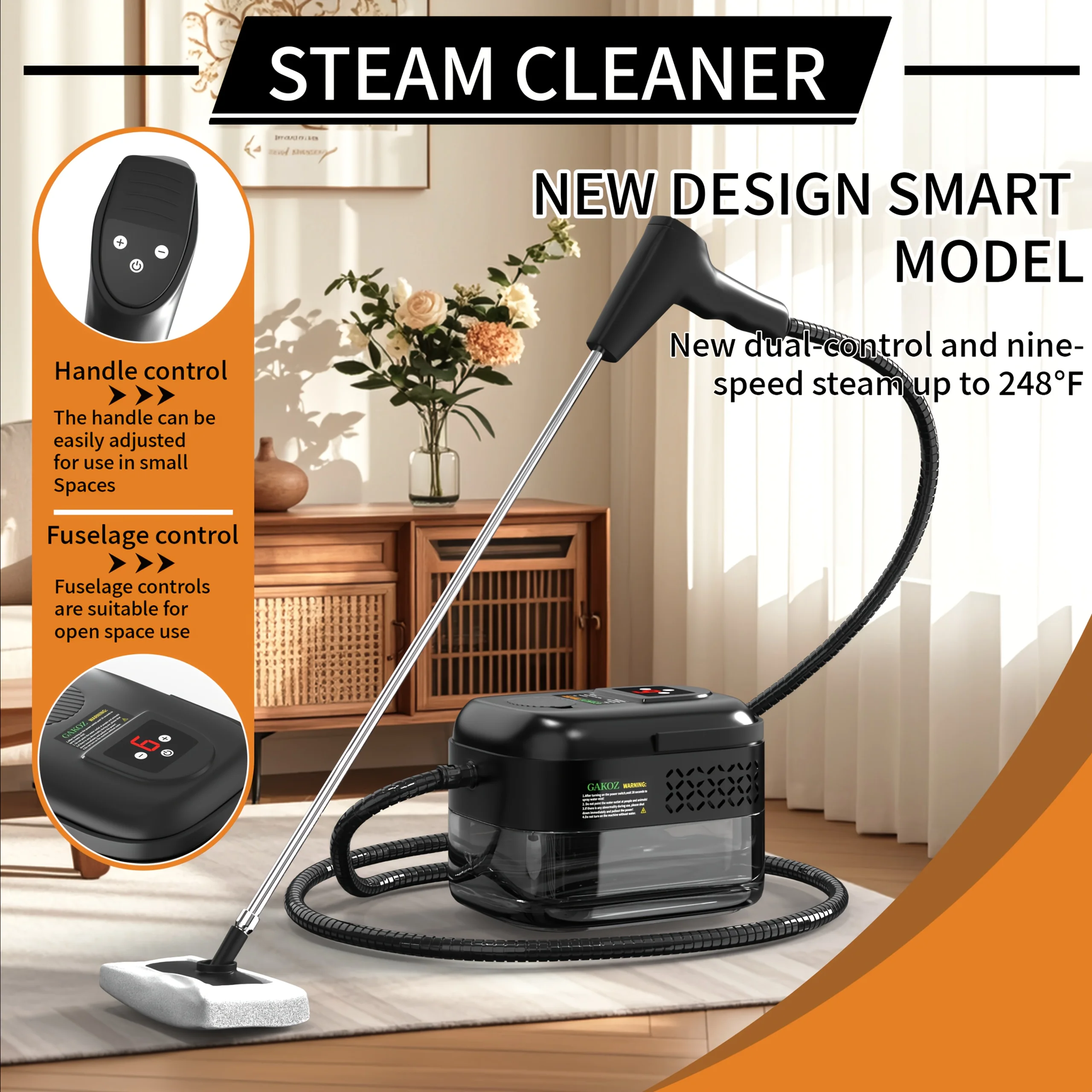 High Pressure Steam Cleaner, Steam Cleaner Handheld, High Temperature Carpet Cleaner, Handle Gear Switch Adjustment, LCD Display
High Pressure Steam Cleaner, Steam Cleaner Handheld, High Temperature Carpet Cleaner, Handle Gear Switch Adjustment, LCD Display