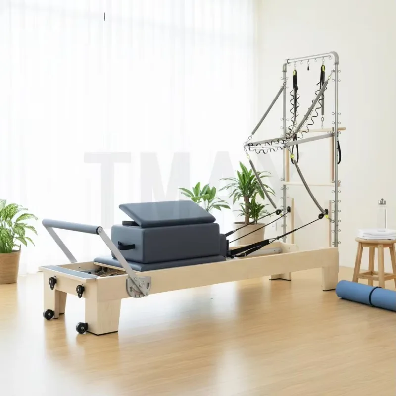 YTYIN Tmax Customized Durable Maple Wood Pilates Reformers With Tower For Studio Core Bed With Half Trapeze Reformer Machine
YTYIN Tmax Customized Durable Maple Wood Pilates Reformers With Tower For Studio Core Bed With Half Trapeze Reformer Machine