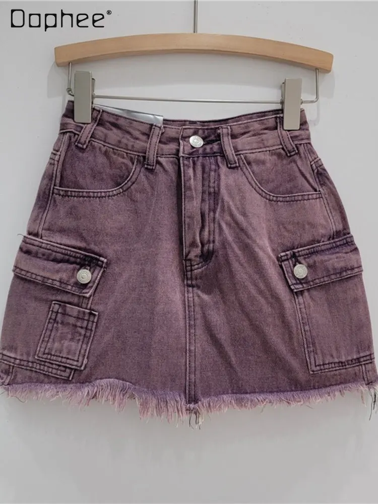 Summer Streetwear Sexy Woman Big Pocket Jean Skirt 2023 Spring New Women's Washed A- Line Sheath Denim Skirts Slim Fit Hot Pants
Summer Streetwear Sexy Woman Big Pocket Jean Skirt 2023 Spring New Women's Washed A- Line Sheath Denim Skirts Slim Fit Hot Pants