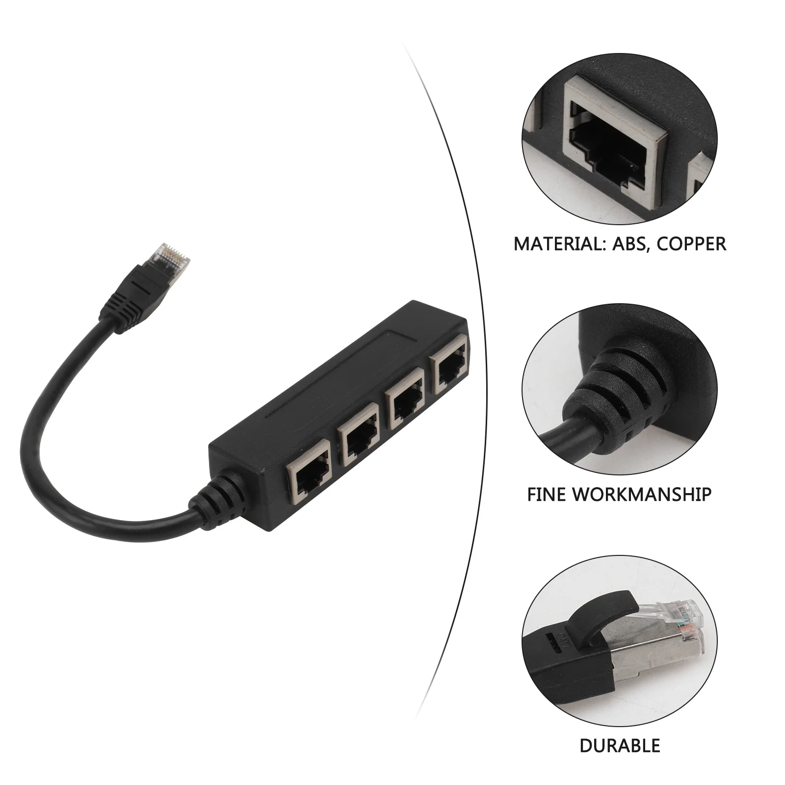 4-Slot Rj45 Network Cable Distributor Compact Lightweight Design For Home Office High Speed Stable Signal Transmission Network