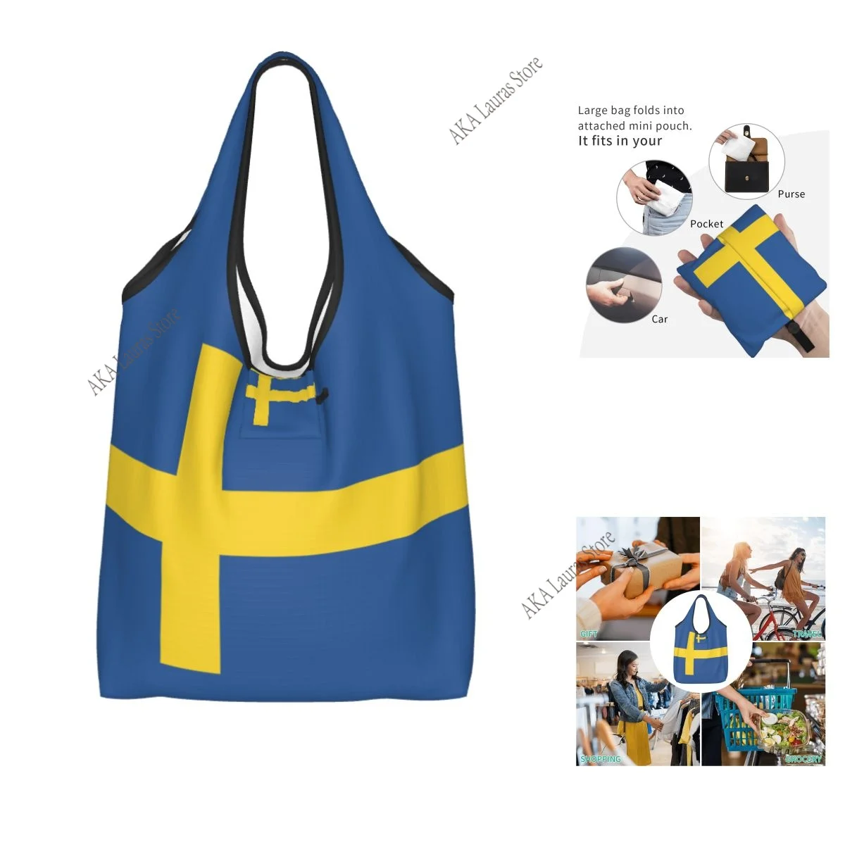 Сумка на плечо с шведским флагом, женская сумка-тоут, многоразовая большая сумка
Сумка на плечо с шведским флагом, женская сумка-тоут, многоразовая большая сумка