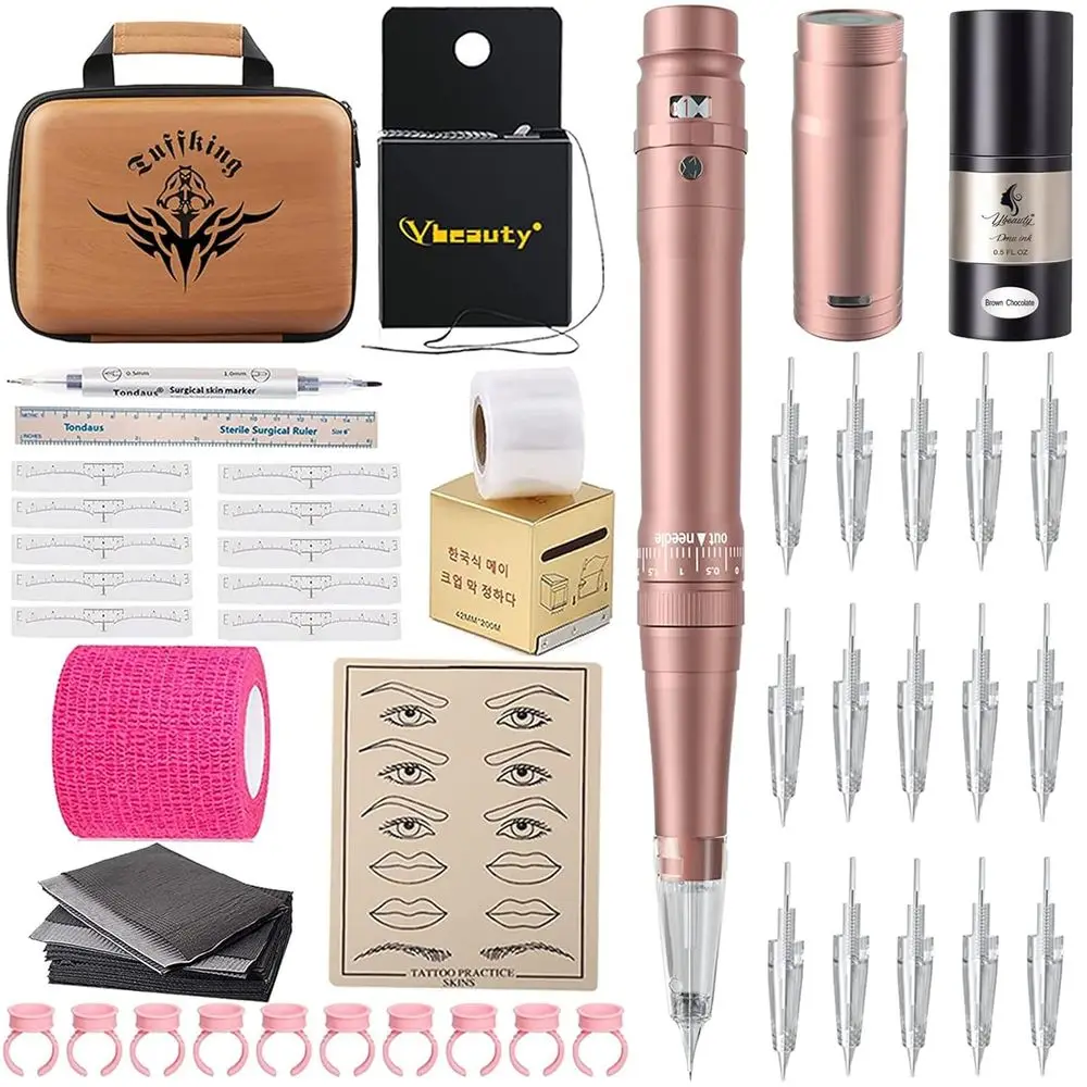 Wireless 700mAh Battery Eyebrow Tattoo Kit with 15 Cartridge Needles for Microblading, Eyebrow, Lip, and Eyeliner Microshading S
Wireless 700mAh Battery Eyebrow Tattoo Kit with 15 Cartridge Needles for Microblading, Eyebrow, Lip, and Eyeliner Microshading S