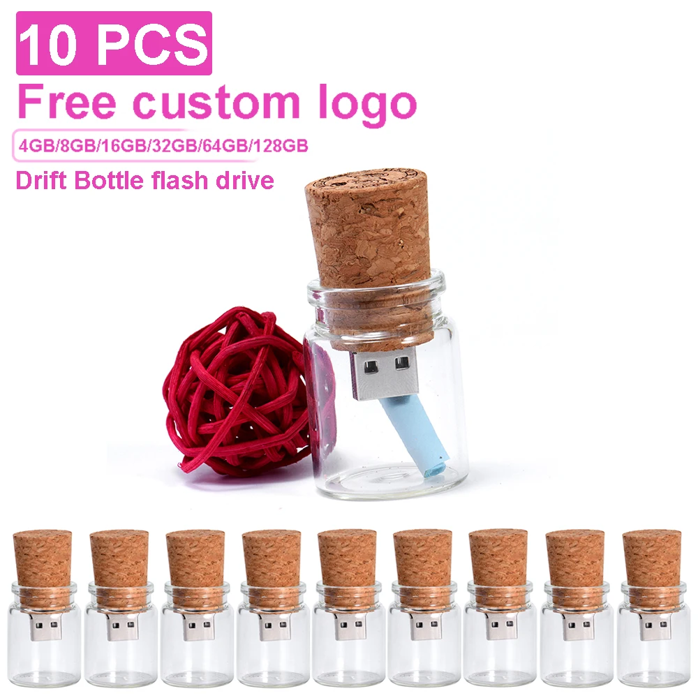 10PCS/LOT Drift Bottle USB Flash Drive 128GB Wholesale Pendrive 64GB Glass Wooden Cork Memory Stick 32GB Free Custom LOGO U Disk
10PCS/LOT Drift Bottle USB Flash Drive 128GB Wholesale Pendrive 64GB Glass Wooden Cork Memory Stick 32GB Free Custom LOGO U Disk