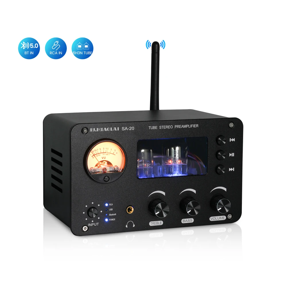PJ.MIAOLAIN Bluetooth Amplifier 6H3N Tube Headphone Amplifier HIFI Front Placement Large-Device U Disk RCA With Remote Control
PJ.MIAOLAIN Bluetooth Amplifier 6H3N Tube Headphone Amplifier HIFI Front Placement Large-Device U Disk RCA With Remote Control