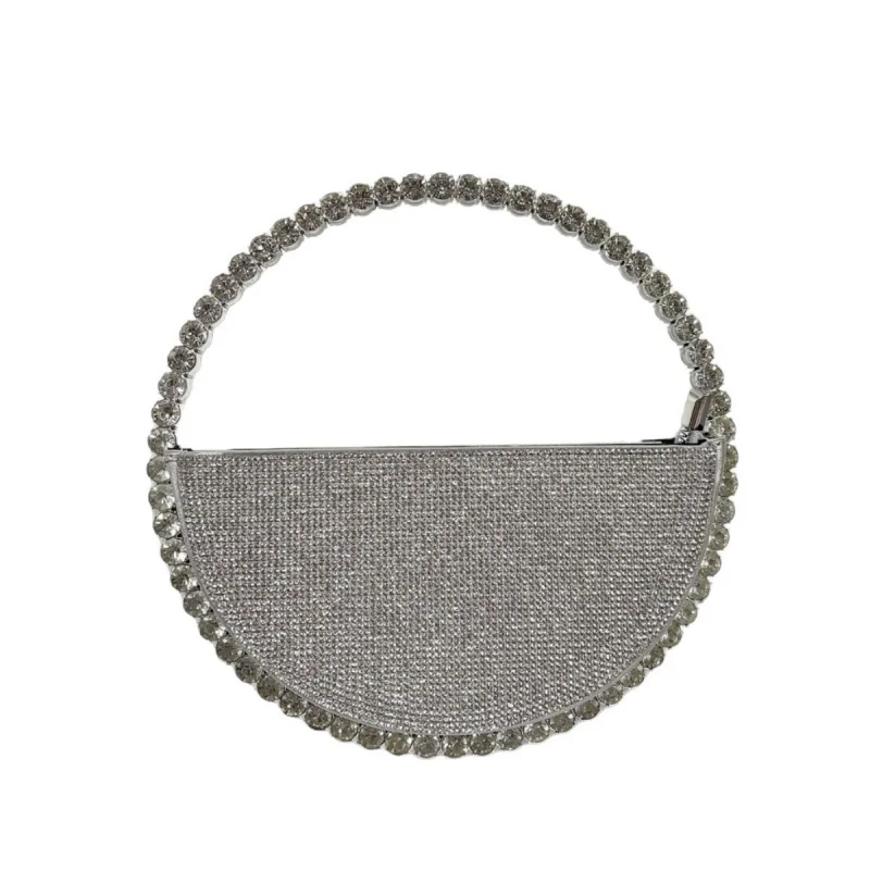 New and niche round handbag, rhinestone banquet bag, ladies' crossbody party bag
New and niche round handbag, rhinestone banquet bag, ladies' crossbody party bag