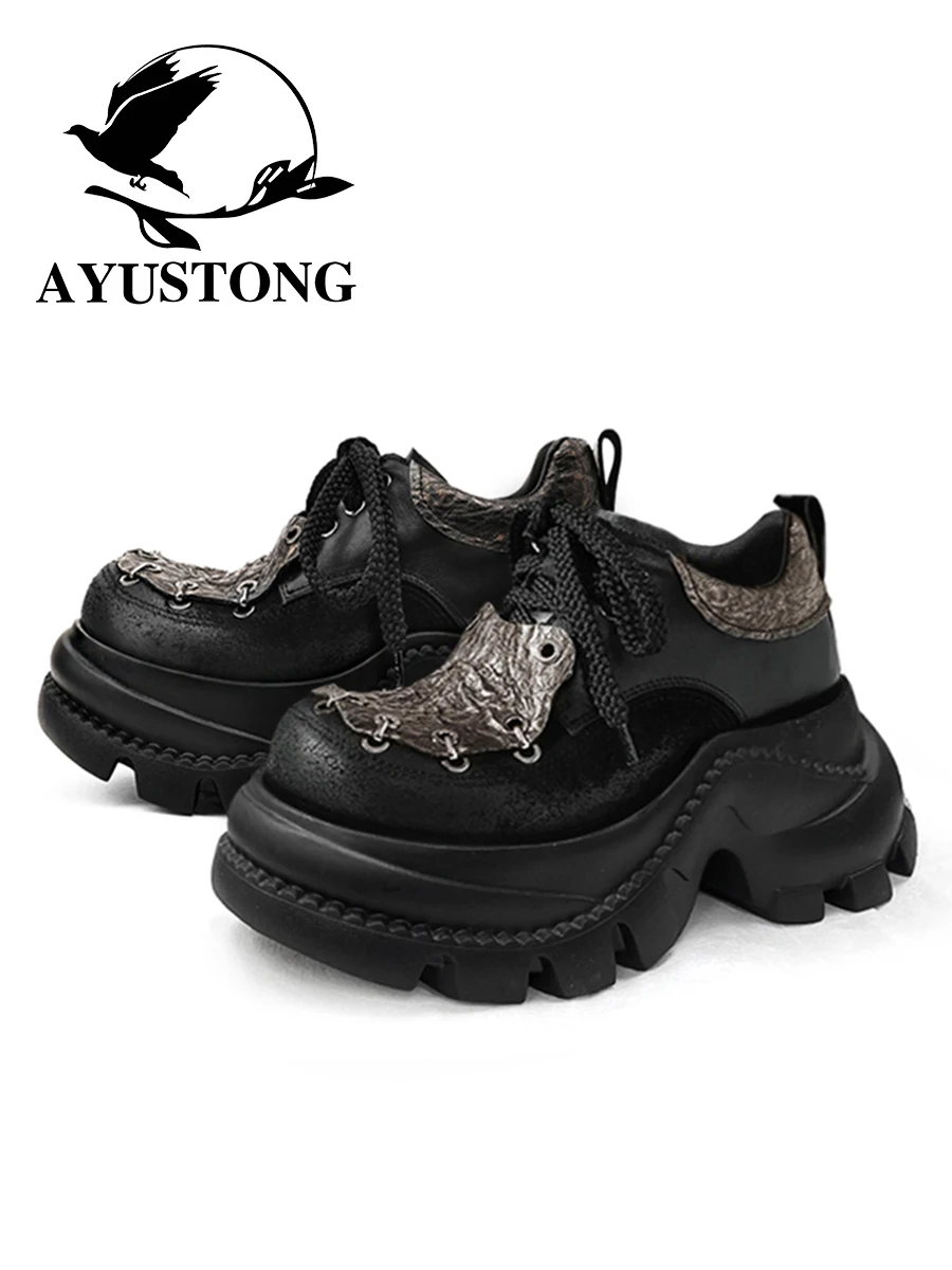 Punk Style Thick Bottom Platform Shoes Women's Fashion Height Single Shoes Deep Mouth Casual Shoes round Toe Rubber Sole
Punk Style Thick Bottom Platform Shoes Women's Fashion Height Single Shoes Deep Mouth Casual Shoes round Toe Rubber Sole