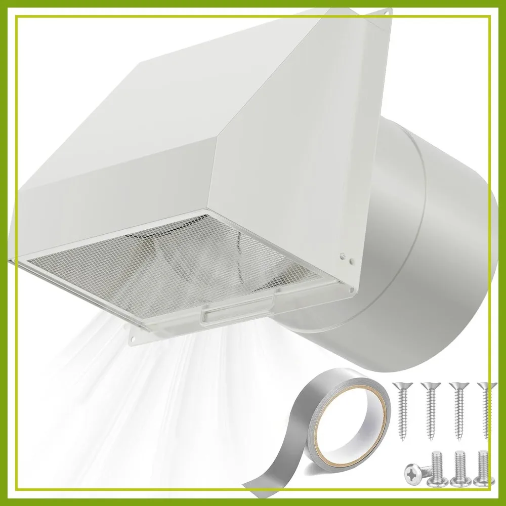 8 Inch Hooded Wall Vent with Screen and Damper, Galvanized Steel Exhaust Fan Cover for Kitchen Range Hood, HVAC Duct, White
8 Inch Hooded Wall Vent with Screen and Damper, Galvanized Steel Exhaust Fan Cover for Kitchen Range Hood, HVAC Duct, White