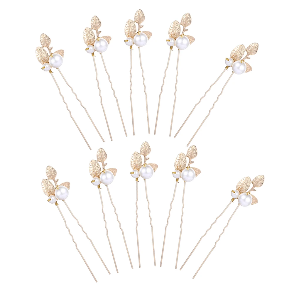 10pcs Pearl Leaves Hairpin Golden Bride Wedding Bridal Hair Pins U Shaped Clips Chopsticks Bun Hair Stick Decorative Accessories
10pcs Pearl Leaves Hairpin Golden Bride Wedding Bridal Hair Pins U Shaped Clips Chopsticks Bun Hair Stick Decorative Accessories