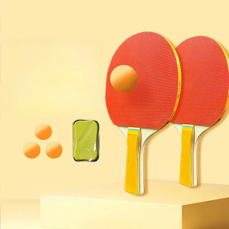 Yellow Duck Table Tennis Racket, Student Beginner Training Special Double-sided Racket Set Balls