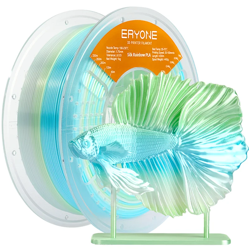 ERYONE 1KG Silk Rainbow PLA Filament 1.75mm, Shiny Multicolor 3D Printer Filament, Fast Color Change, +/-0.03mm, 1kg Spool
ERYONE 1KG Silk Rainbow PLA Filament 1.75mm, Shiny Multicolor 3D Printer Filament, Fast Color Change, +/-0.03mm, 1kg Spool