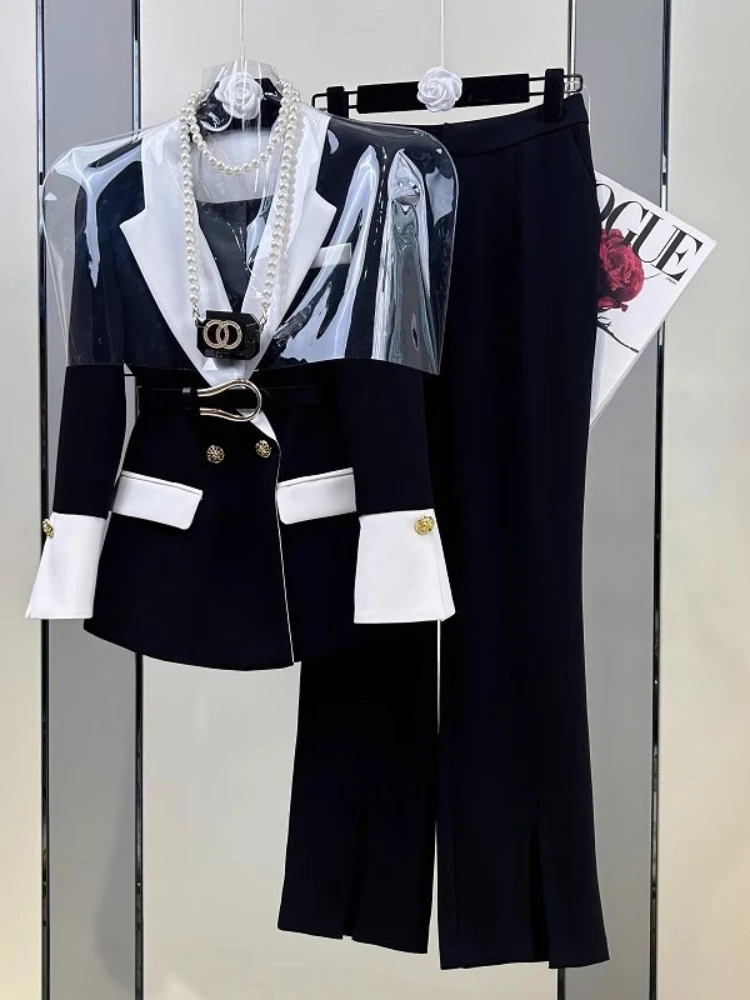 Professional Women's Elegant Fashion Set Fall/Winter Contrast Color Slim Blazer Coat Casual High Waist Suit Pants Two-Piece Sets
Professional Women's Elegant Fashion Set Fall/Winter Contrast Color Slim Blazer Coat Casual High Waist Suit Pants Two-Piece Sets