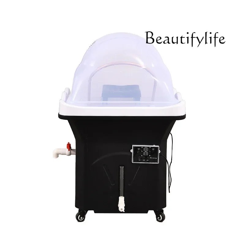 Movable water circulation fumigation SPA heating water storage head treatment basin
Movable water circulation fumigation SPA heating water storage head treatment basin