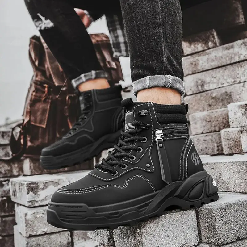 Men's High-Top Thick-Soled Sports Shoes Autumn Winter Outdoor Workwear Casual Ankle Boots Trendy Mountaineering Tactical Boots
Men's High-Top Thick-Soled Sports Shoes Autumn Winter Outdoor Workwear Casual Ankle Boots Trendy Mountaineering Tactical Boots
